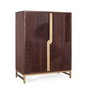 GINER Y COLOMER Mueble bar de madera de mango y metal color Cerezo